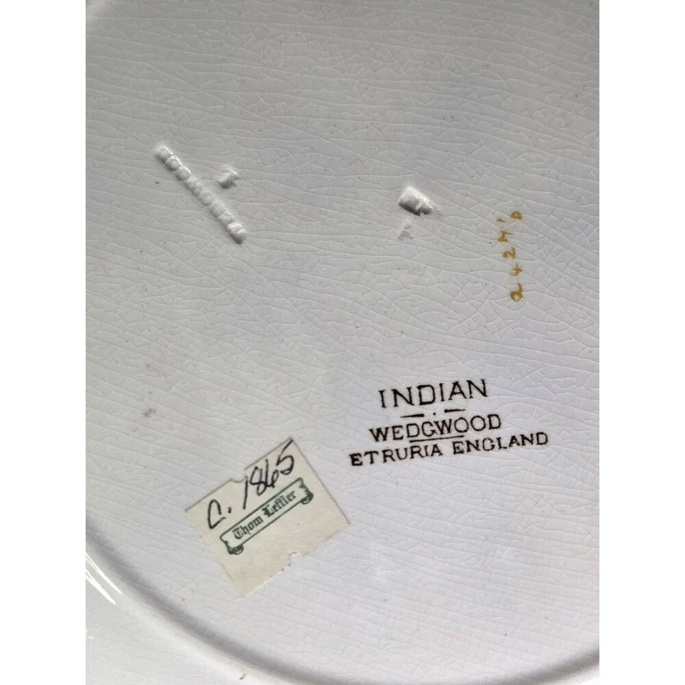 Antique Wedgwood Indian Plate Orange Hand Painted 10.5